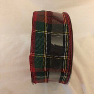 Green & Red Plaid Wired Ribbon - 2.5 Inches Wide x 80 Feet - NEW